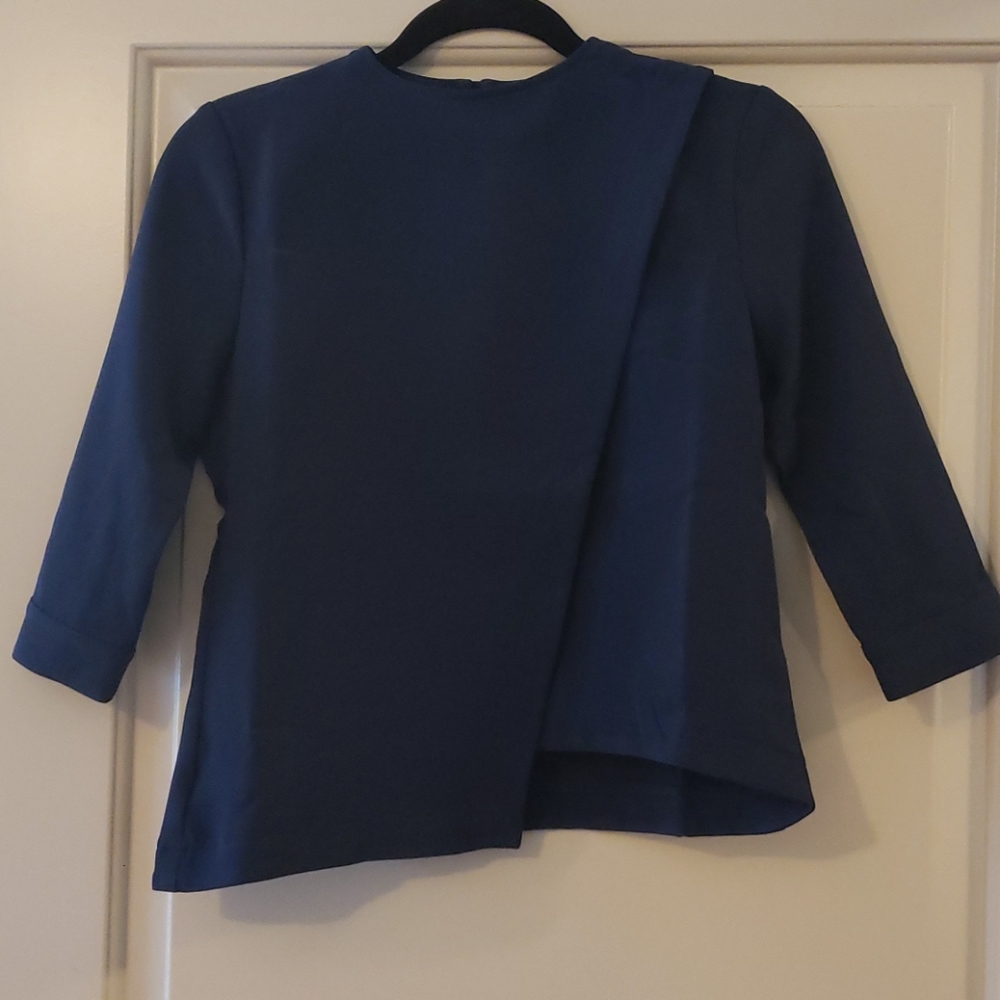 *NWT* Navy Blue Asym Top